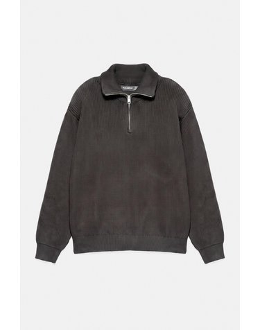 풀앤베어 쿼터집업 코튼 니트 스웨터 7540/505 DARK ANTHRACITE