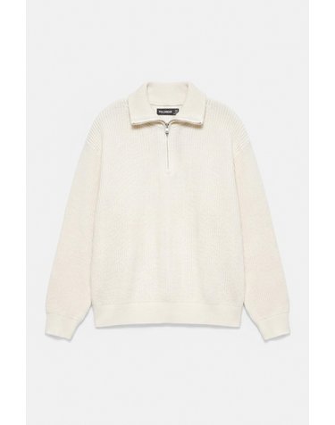 풀앤베어 쿼터집업 코튼 니트 스웨터 7540/505 OFF WHITE