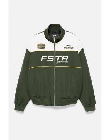 풀앤베어 레이싱 그래픽 패딩 자켓 7721/535 GREEN MARL