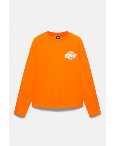풀앤베어 프린트 라운드넥 긴팔 티셔츠 7232/593 ORANGE