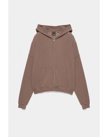 풀앤베어 와플 니트 후드 집업 7558/526 BROWN
