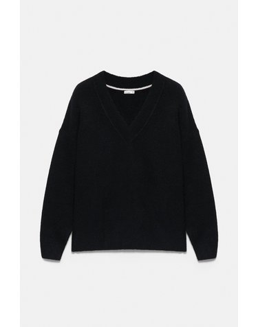 풀앤베어 박시핏 브이넥 니트 스웨터 7540/324 BLACK