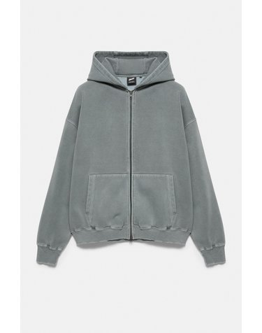 풀앤베어 워시드 오버사이즈 후드 집업 7551/911 GREY