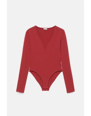 풀앤베어 브이넥 긴팔 바디수트 7231/304 BURGUNDY