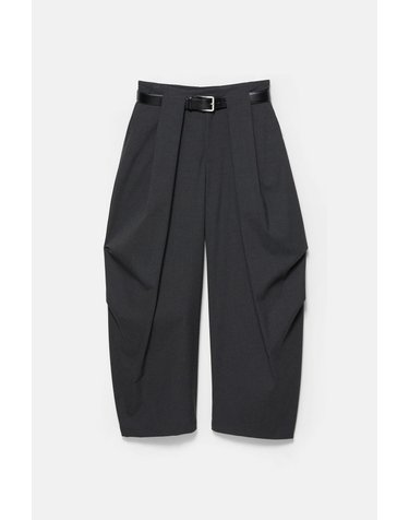 풀앤베어 플리츠 배럴 벨트 팬츠 7670/337 DARK GREY