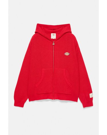 풀앤베어 디키즈 후드 니트 집업 7541/500 RED