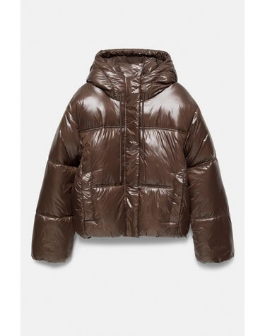 풀앤베어 오버핏 후드 숏 패딩 자켓 7720/369 BROWN