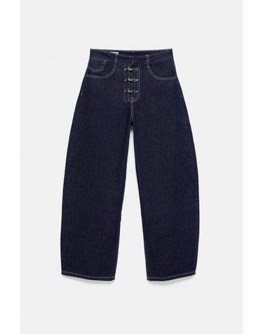 풀앤베어 배럴핏 클래스프 데님 팬츠 7660/410 NAVY