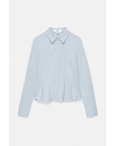 풀앤베어 플리츠 슬림핏 코튼 긴팔 셔츠 7460/373 BLUISH GREY