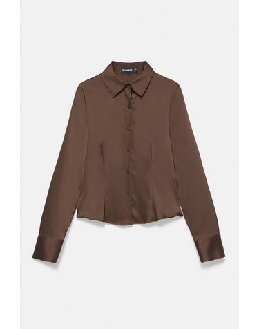 풀앤베어 슬림핏 새틴 긴팔 셔츠 7460/353 BROWN
