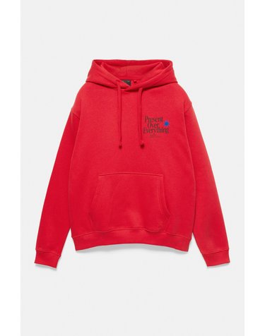 풀앤베어 그래픽 프린트 캥거루 포켓 후디 7551/584 RED
