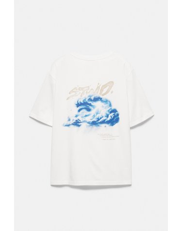 풀앤베어 오버핏 그래픽 라운드넥 반팔 티셔츠 7232/552 OFF WHITE