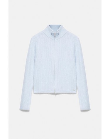풀앤베어 골지 니트 하이넥 집업 가디건 7563/304 PASTEL BLUE