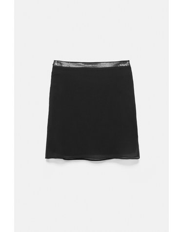 풀앤베어 스트레이트 시퀸 미디 스커트 7385/339 BLACK