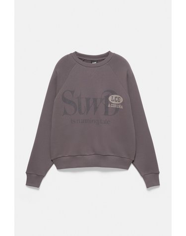 풀앤베어 그래픽 라운드넥 래글런 맨투맨 7551/542 ANTHRACITE GREY