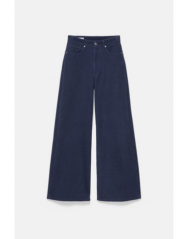 풀앤베어 하이라이즈 코듀로이 와이드 팬츠 7670/376 GREY BLUE