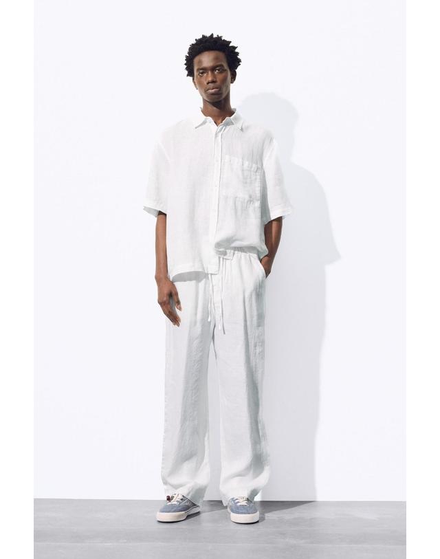 풀앤베어 풀앤베어 린넨 배기핏 조거 팬츠 3671/507 WHITE 화이트 착용컷