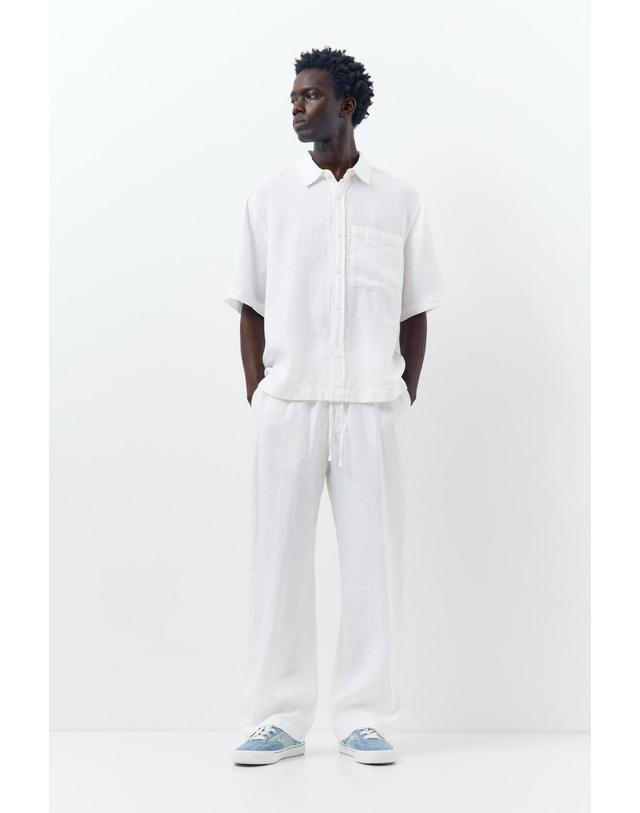 풀앤베어 풀앤베어 린넨 배기핏 조거 팬츠 3671/507 WHITE 화이트 착용컷