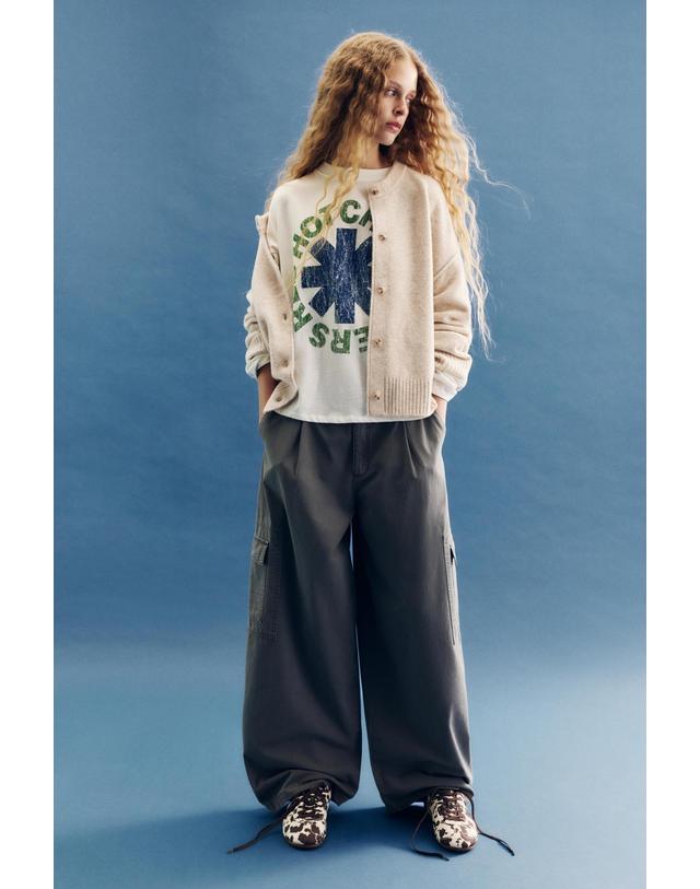 풀앤베어 풀앤베어 소프트 버튼 래글런 니트 가디건 7553/305 SAND 베이지 착용컷