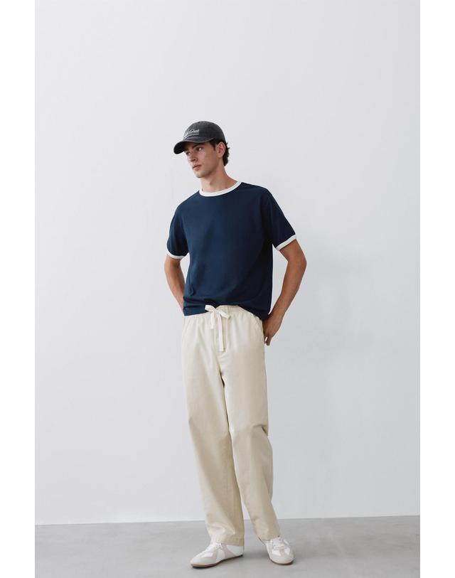 풀앤베어 풀앤베어 배기핏 코튼 조거 팬츠 3670/508 OFF WHITE 아이보리 착용컷