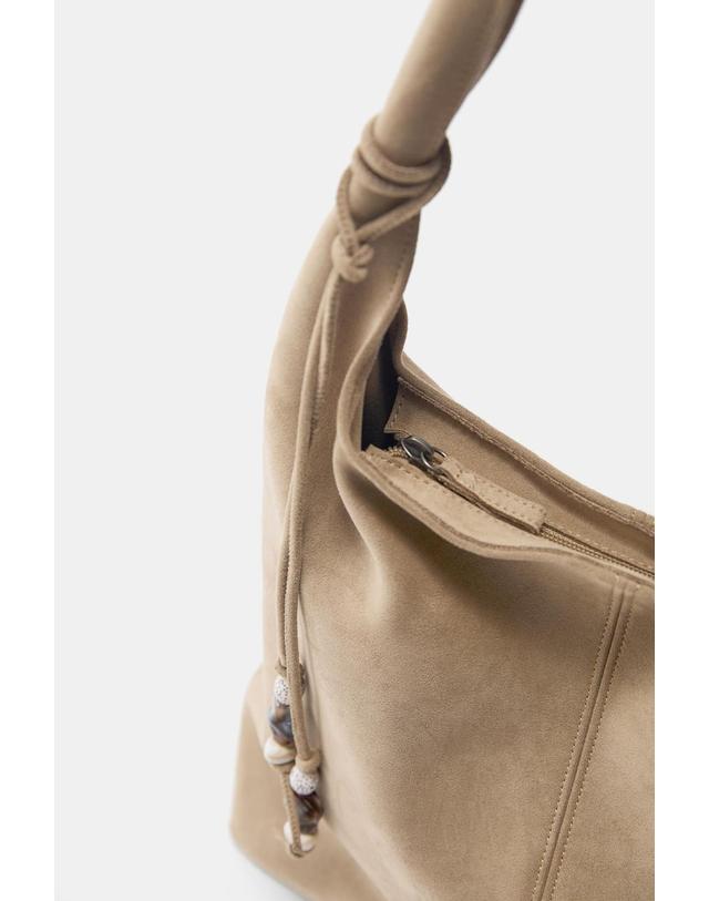 풀앤베어 풀앤베어 참 장식 숄더 토트백 4041/740 BEIGE 베이지 착용컷
