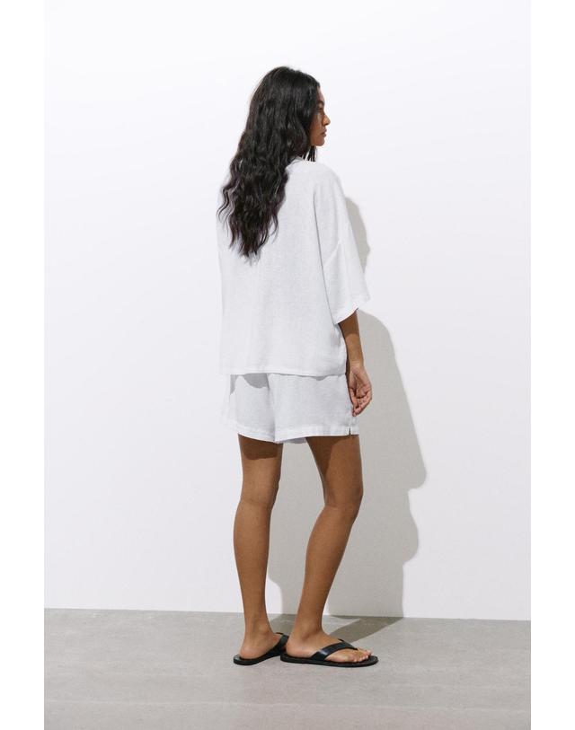 풀앤베어 풀앤베어 린넨 혼방 반팔 셔츠 3460/335 WHITE 화이트 착용컷