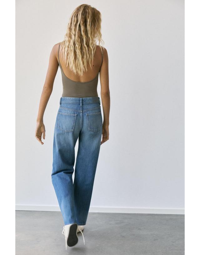 풀앤베어 풀앤베어 스쿱넥 파인 스트랩 바디수트 3230/388 GREEN/GREY 카키 착용컷