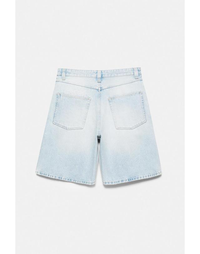 풀앤베어 풀앤베어 스케이터핏 데님 버뮤다 반바지 3666/503 PALE BLUE 블루 착용컷