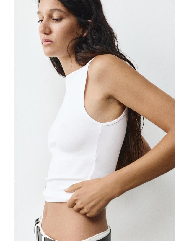 풀앤베어 풀앤베어 보트넥 슬림핏 민소매 탑 3231/308 WHITE 화이트 착용컷