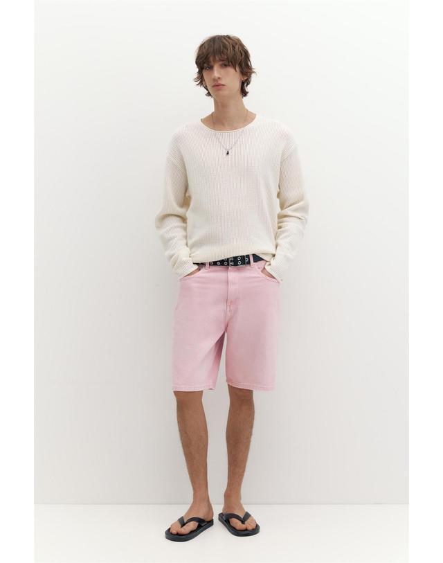 풀앤베어 풀앤베어 배기핏 데님 버뮤다 반바지 3666/504 ROSE PINK 핑크 착용컷