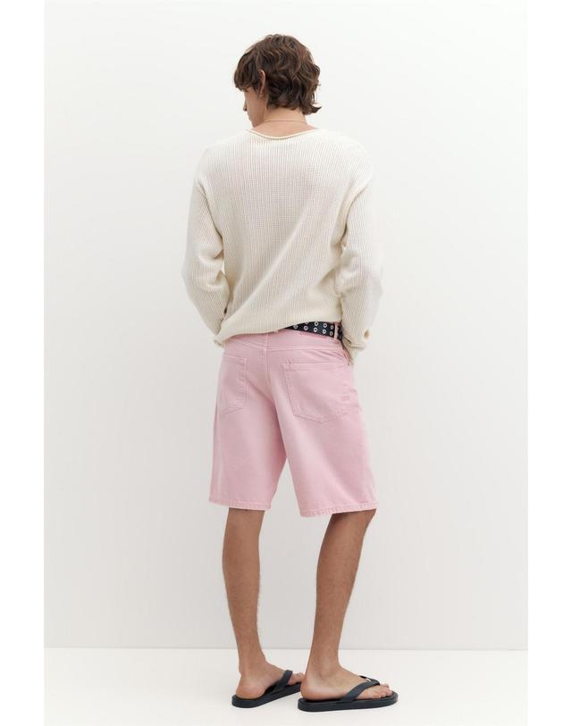 풀앤베어 풀앤베어 배기핏 데님 버뮤다 반바지 3666/504 ROSE PINK 핑크 착용컷