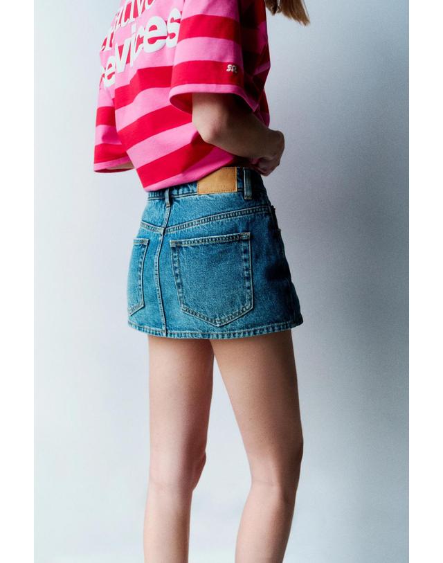 풀앤베어 풀앤베어 크로스 데님 미니 스커트 팬츠 3385/400 MEDIUM BLUE 블루 착용컷