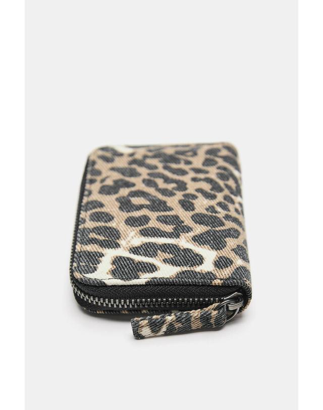풀앤베어 풀앤베어 레오파드 프린트 지퍼 반지갑 4043/840 LEOPARD 멀티컬러 착용컷