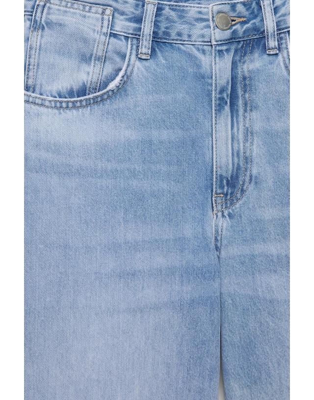 풀앤베어 풀앤베어 리본 디테일 와이드 청바지 7660/302 PALE BLUE 블루 착용컷