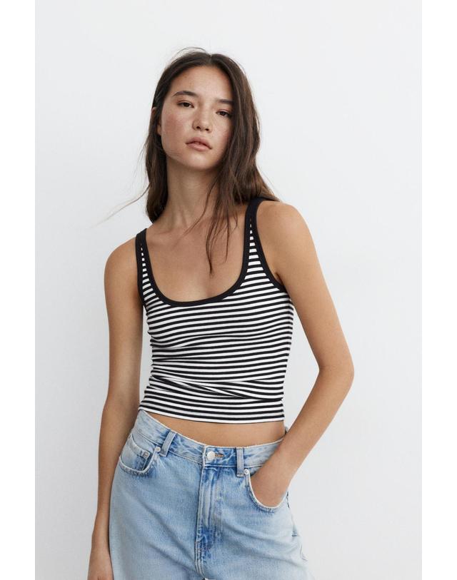 풀앤베어 풀앤베어 스트라이프 라운드넥 탱크탑 3230/354 STRIPED 멀티컬러 착용컷