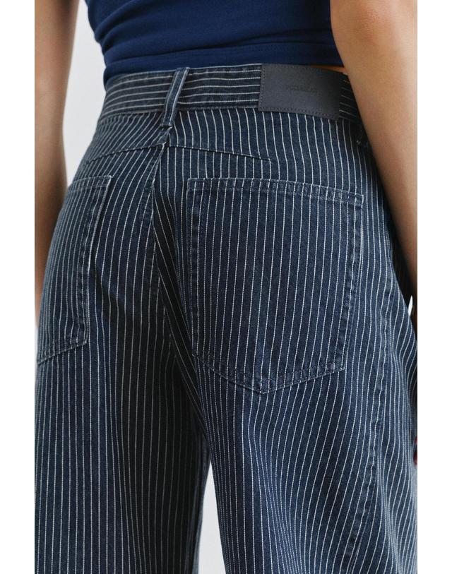 풀앤베어 풀앤베어 스트라이프 벌룬핏 청바지 7660/304 MEDIUM BLUE 블루 착용컷