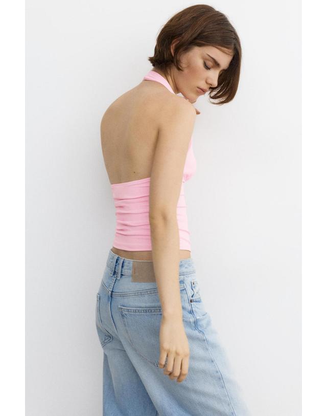 풀앤베어 풀앤베어 홀터넥 셔링 민소매 탑 7230/347 PINK 핑크 착용컷
