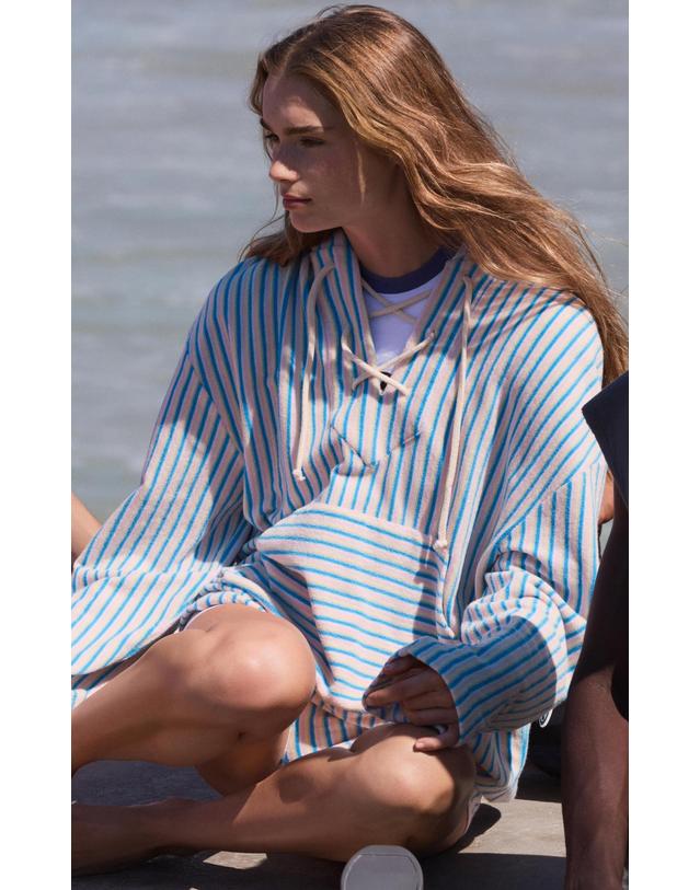 풀앤베어 풀앤베어 스트라이프 타월 후드 스웨트셔츠 7558/304 STRIPED 멀티컬러 착용컷