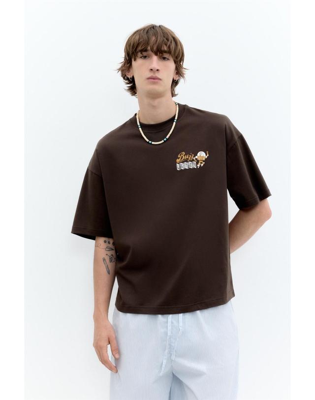 풀앤베어 풀앤베어 오버핏 토이스토리 그래픽 반팔 티셔츠 3232/967 BROWN 초콜릿 착용컷
