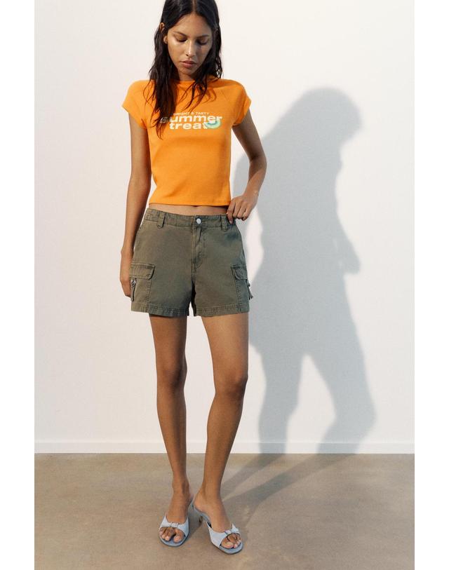 풀앤베어 풀앤베어 과일 그래픽 라운드넥 반팔 티셔츠 7230/376 ORANGE 오렌지 착용컷