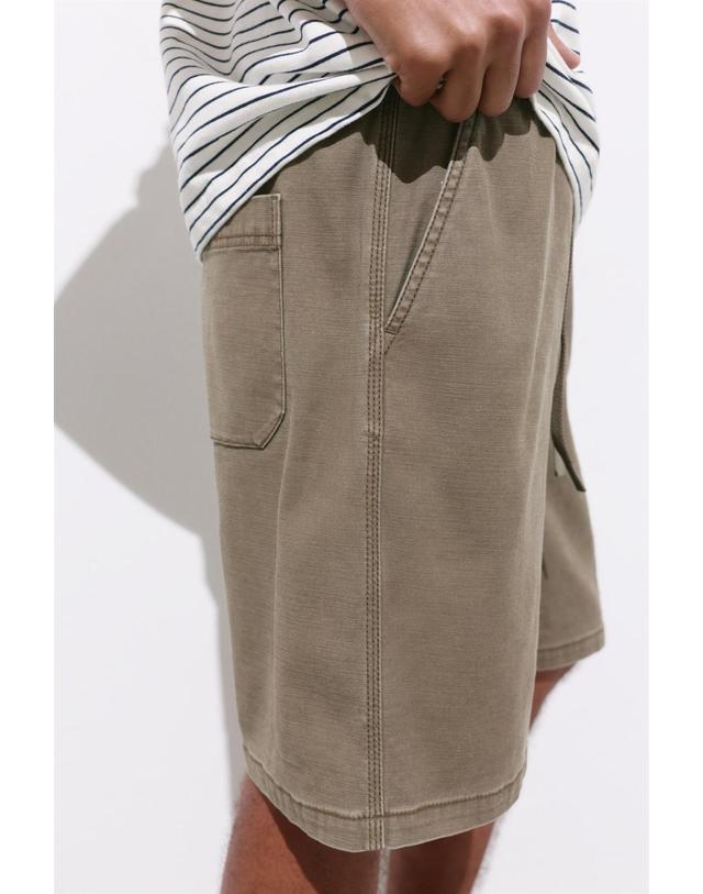 풀앤베어 풀앤베어 코튼 드로스트링 스웨트 반바지 3665/502 KHAKI 카키 착용컷