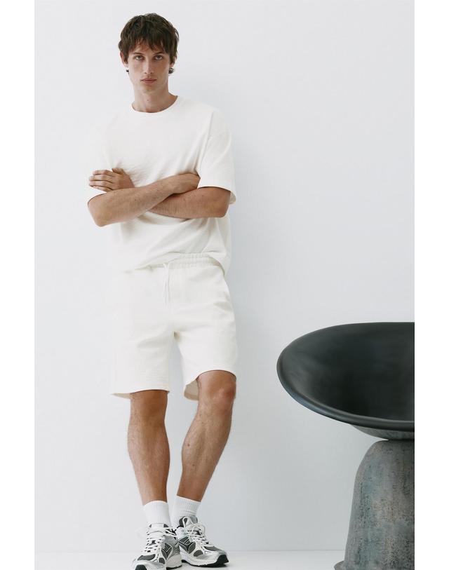 풀앤베어 풀앤베어 릴렉스핏 조거 버뮤다 반바지 7665/505 OFF WHITE 아이보리 착용컷