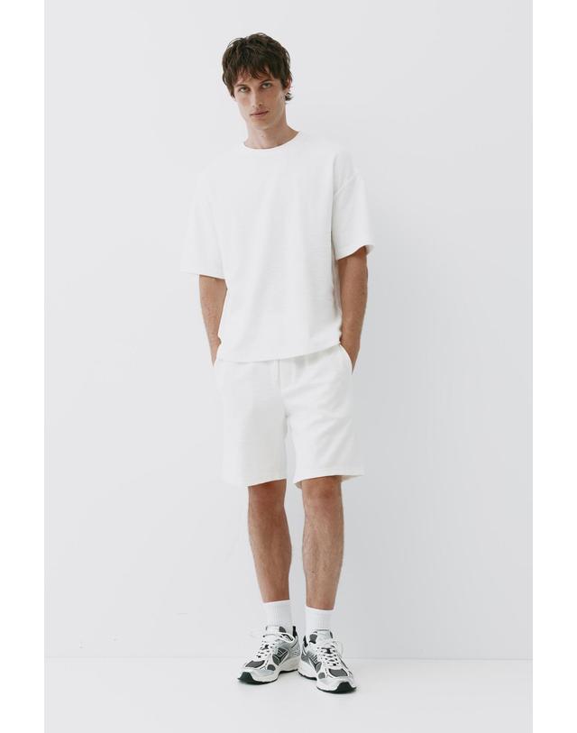 풀앤베어 풀앤베어 릴렉스핏 조거 버뮤다 반바지 7665/505 OFF WHITE 아이보리 착용컷