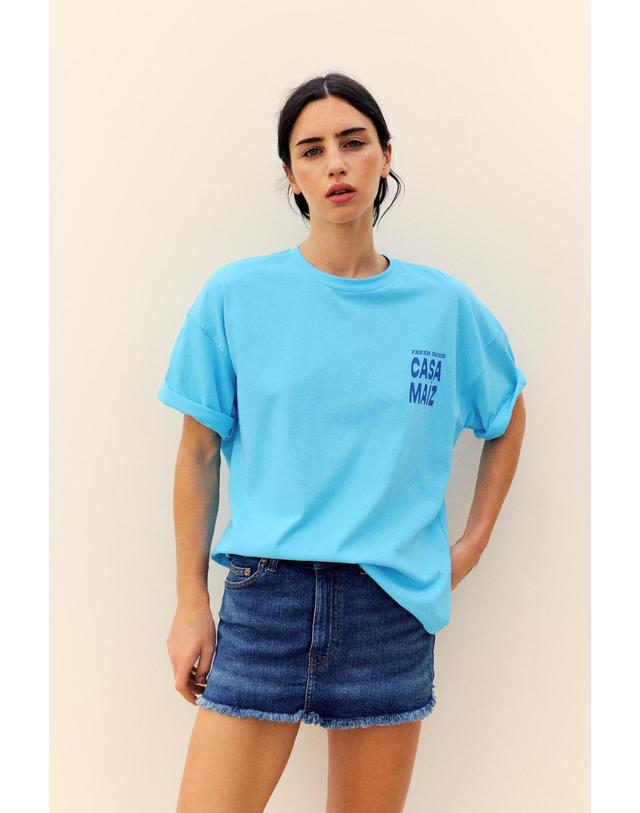 풀앤베어 풀앤베어 타코 그래픽 라운드넥 반팔 티셔츠 7230/353 PALE BLUE 블루 착용컷