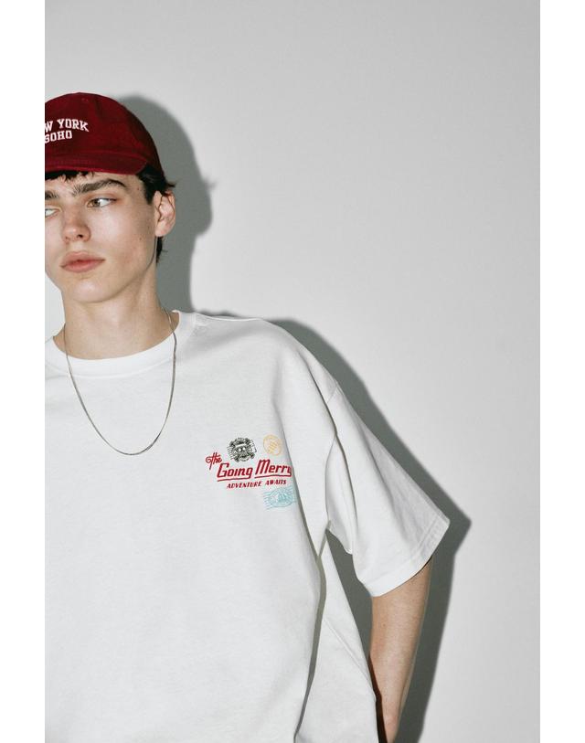 풀앤베어 풀앤베어 원피스 그래픽 라운드넥 반팔 티셔츠 7231/516 OFF WHITE 아이보리 착용컷