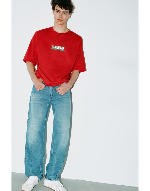 풀앤베어 풀앤베어 원피스 그래픽 오버핏 반팔 티셔츠 7231/922 REDDISH 레드 착용컷