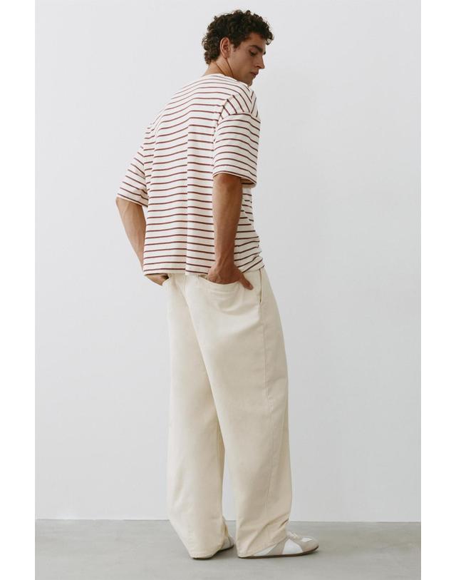 풀앤베어 풀앤베어 배기핏 다트 치노 팬츠 7670/502 OFF WHITE 아이보리 착용컷