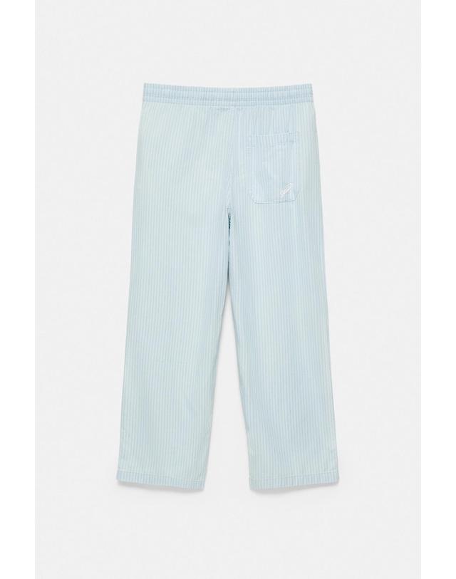 풀앤베어 풀앤베어 스트라이프 파자마 스타일 팬츠 7662/502 PALE INDIGO 블루 착용컷
