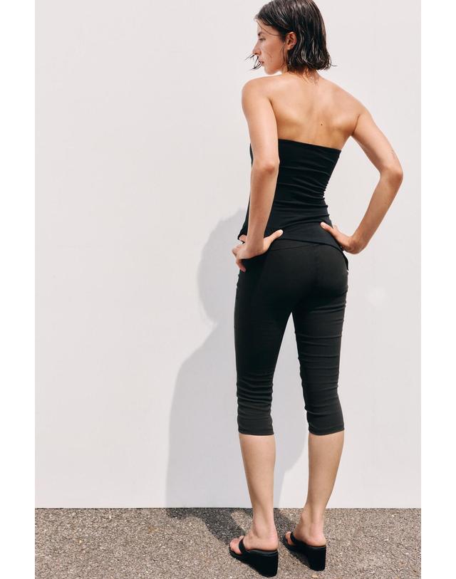 풀앤베어 풀앤베어 와이드 밴드 슬림핏 카프리 팬츠 7670/363 BLACK 블랙 착용컷