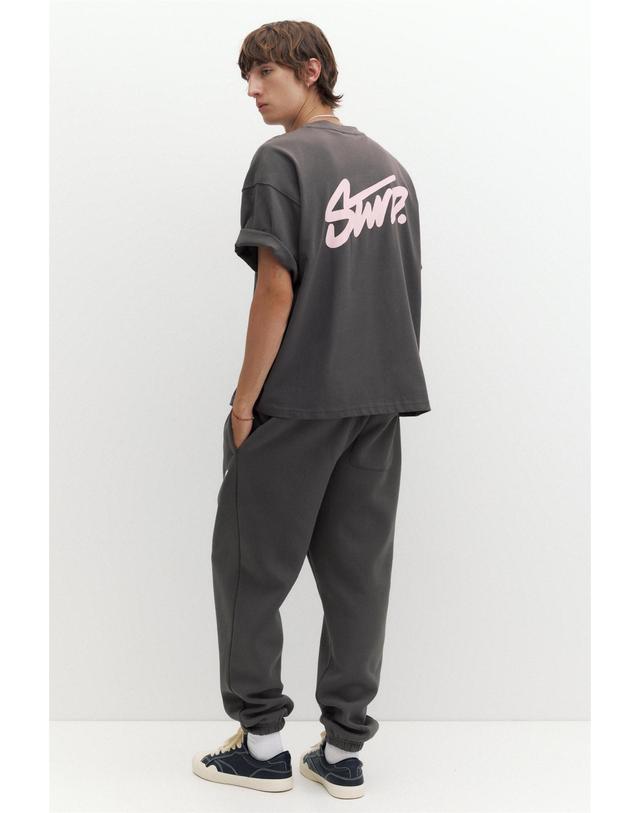 풀앤베어 풀앤베어 코튼 혼방 트레이닝 조거 팬츠 7670/509 ANTHRACITE GREY 그레이 착용컷
